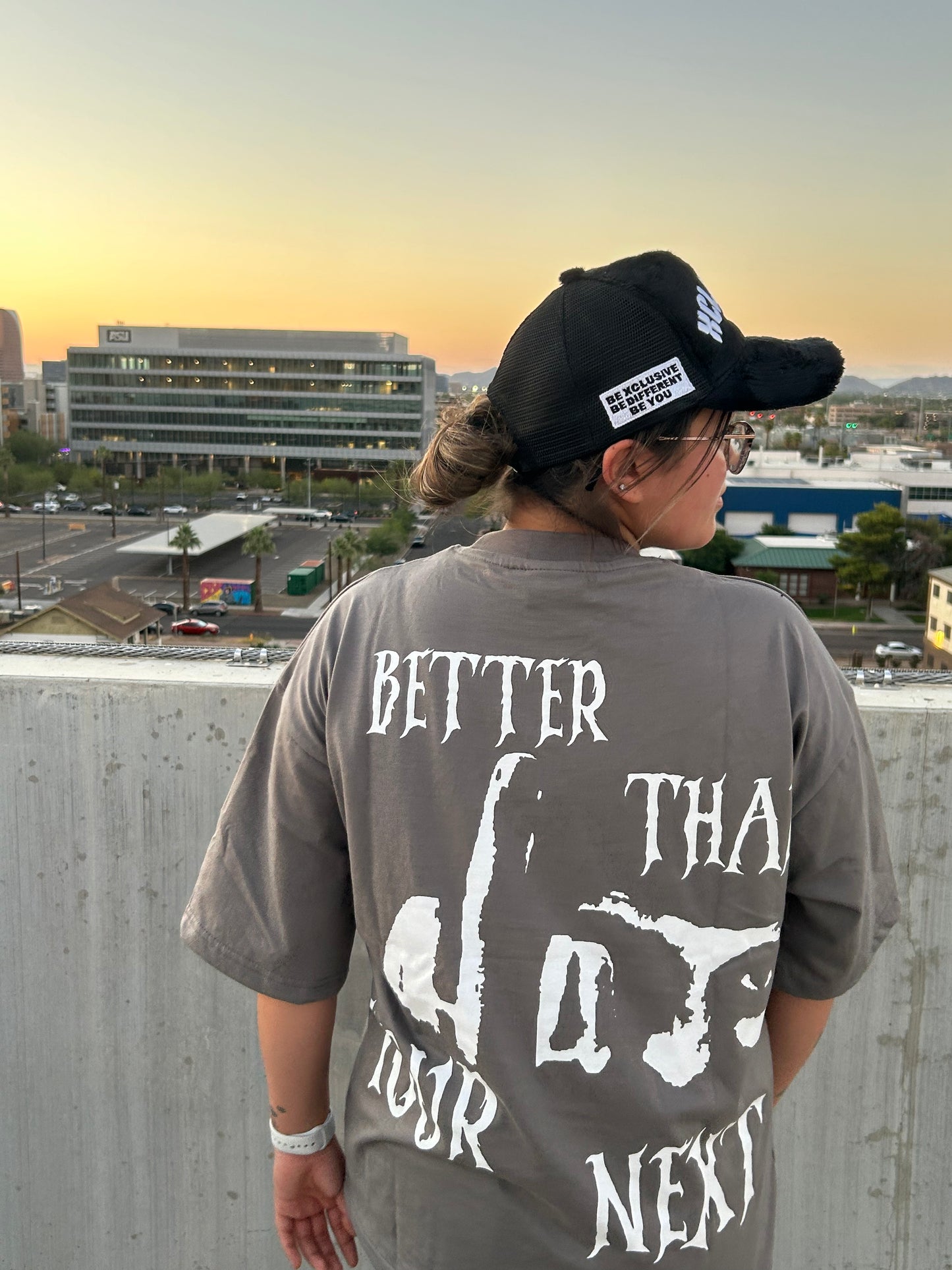 "Better Than Your Next" Grey Oversized Tee